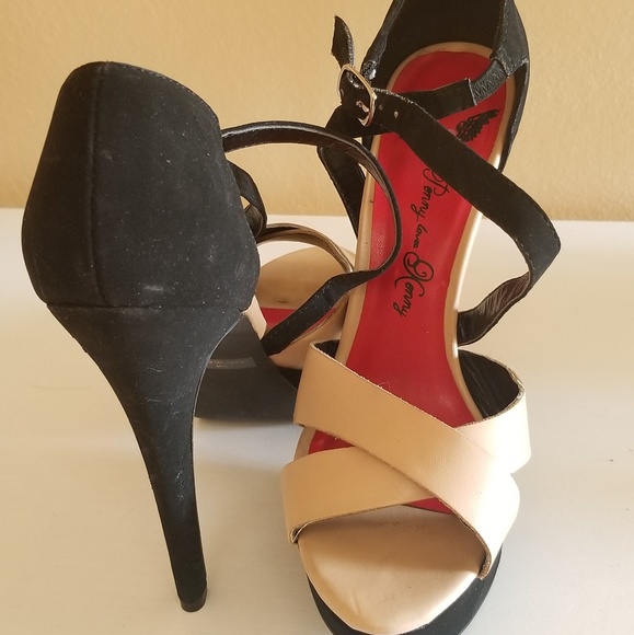 Brand New Beautiful black & cream heels - Picture 2 of 6